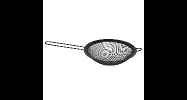 Gerimport Keuken vergiet met handvat - zwart - metaal - 18 cm - afgiet zeef