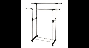 Gerimport Kledingrek - mobiel verrijdbaar - dubbele stang -90x160cm