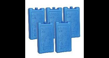 Gerimport Koelelement - 5x - dik - 500 ml - 9,5 x 17,5 x 4 cm - blauw - kunststof