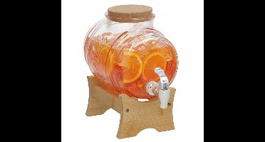 Gerimport Limonade / sap dispenser - 1 Liter - borosilicaat glas - met onderstel en kraantje
