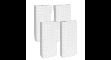 Gerimport Luchtbevochtiger - 8x stuks - waterverdamper radiator - wit - aardewerk - L8 x H20 cm