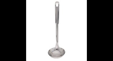 Gerimport Soep/saus opscheplepel - zilver - metaal - 29 cm - keukengerei - soeplepel