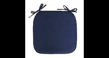 Gerimport Stoelkussen - binnen/buiten - donkerblauw - 39x3cm - polyester