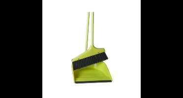 Gerimport Stoffer en blik met lange steel - 24 x 82 cm - groen