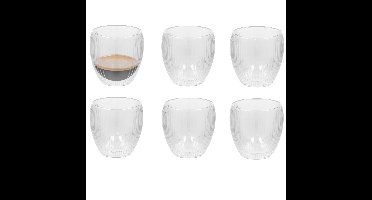 Gerimport theeglazen Leya - 6x - dubbelwandig - 250 ml - D9 x H9 cm