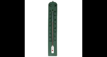 Gerimport Thermometer - kunststof - 39 x 6 cm - groen - tot 50 graden Celsius