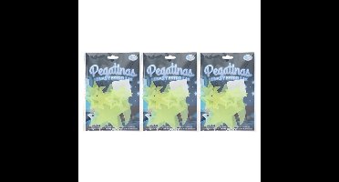 Glow in the dark maan en sterren - 3x - sterrenhemel - plafond decoratie