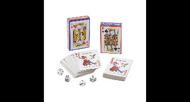 Grafix - 4x Pakjes speelkaarten inclusief 8 dobbelstenen