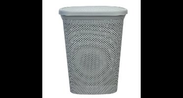 Grijze kunststof wasmand 60 liter 37 x 46 x 60 cm