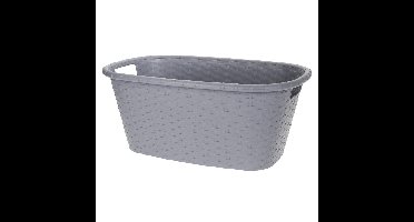 Grijze wasmand 35 liter 60 x 40 x 25 cm huishouden