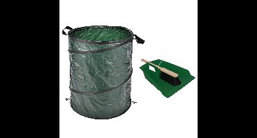 Groot stoffer/blik groen 43 cm met tuinafvalzak 130L voor tuinafval/bladeren