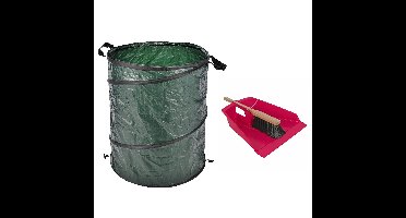 Groot stoffer/blik roze 43 cm met tuinafvalzak 130L voor tuinafval/bladeren