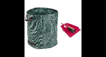 Groot stoffer/blik roze 43 cm met tuinafvalzak 272L voor tuinafval/bladeren