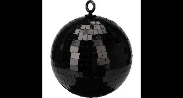 Grote discobal kerstbal /spiegel kerstbal- 1x- zwart -18 cm -kunststof