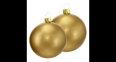 Grote opblaasbare decoratie kerstballen - 2x st - 45 en 65 cm - goud