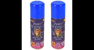 Haarverf/haarspray - 2x - neon blauw - spuitbus - 125 ml - Carnaval