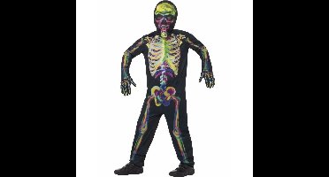 Halloween glow in the dark skelet verkleedkleding kostuum - jumpsuit - voor kinderen
