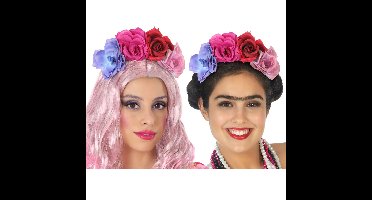 Halloween/horror verkleed diadeem/tiara - met grote bloemen - kunststof - dames/meisjes
