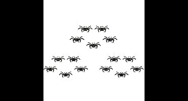 Halloween thema hangende spinnen - 15x - zwart - papier - 27 cm