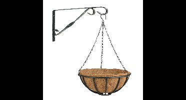Hanging basket 35 cm van metaal met muurhaak - complete hangmand set