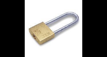 Hangslot met 2 sleutels - 40 mm - messing - 64 mm beugel - kofferslot