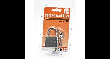 Hangslot met 3 sleutels - 40 mm - messing - kofferslot