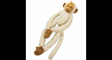 Happy Horse Knuffel aap - wit - 23 cm - pluche - slinger aap - klittenband slingeraapje
