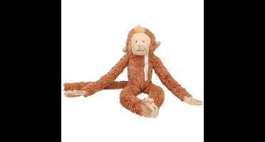 Happy Horse pluche aapje knuffel - bruin - 45 cm - Apen knuffels - Hangende dieren met klittenband