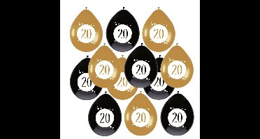 Haza Ballonnen - 20 jaar - leeftijd verjaardag - 18x stuks - 30 cm - versiering - feestartikelen