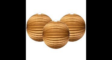 Haza Treklampion - 3x - metallic goud - papier - rond - D23cm - decoratie - Sint Maarten