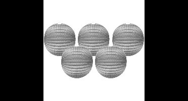 Haza Treklampion - 5x - metallic zilver - papier - rond - D23cm - decoratie - Sint Maarten