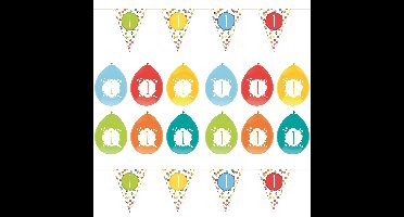 Haza Verjaardag versiering 1 jaar - feestartikelen pakket - vlaggetjes en ballonnen