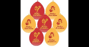 Haza Welkom Sinterklaas ballonnen - 30x stuks - geel/rood - Sint versiering