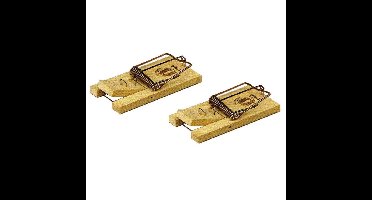 Hendrik Jan Muizenval / muizenklem - 2x stuks - hout - 10 cm