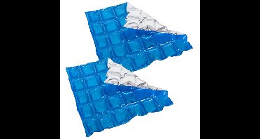 Herbruikbare flexibele koelelementen - 4x - icepack/ijsklontjes - 28 x 25 cm - blauw