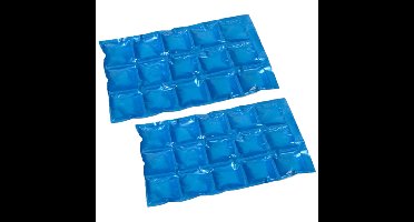Herbruikbare flexibele koelelementen - 4x stuks - icepack/ijsklontjes - 15 x 24 cm - blauw