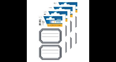 Herma Schoolboeken etiketten - stickers - 48x - grijs/wit - 8.2 x 5.5 cm