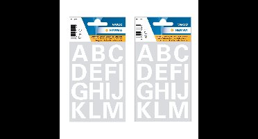Herma Stickervel alfabet - 56x stuks - plak letters - A tm Z - wit - 20x20 mm