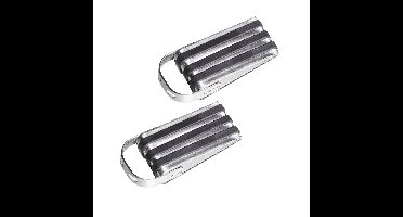 HI Deurstopper - 2x stuks - rubber - RVS - 13 x 5 x 4 cm - antislip