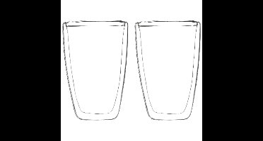HI Dubbelwandige koffie / theeglazen - 2x stuks - 400 ml - transparant - Bekers en glazen