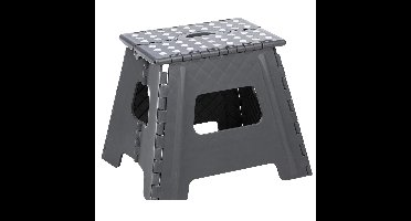 HI Huishoudtrap - grijs - 38 x 32 x 31 cm - opvouwbaar - keukentrap