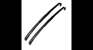 HI Schoenlepel lang - 2x - 64 cm - kunststof - zwart - met haak