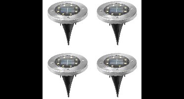 HI - Solar grondspots - 4x st - 12 cm - zonne-energie - tuinlampen - tuinverlichting