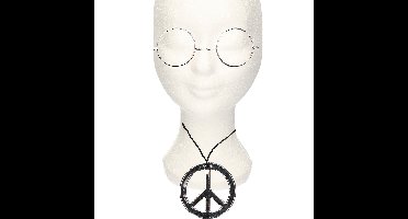 Hippie Flower Power verkleed set ketting met party bril