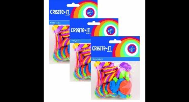 Hobby foam cijfers - multi kleuren - 300x - 3 cm - schuimrubber - DIY knutsel cijfers