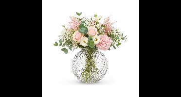 Home & Styling bloemenvaas Charleville - BOL-vorm - bewerkt glas - D26 x H27 cm