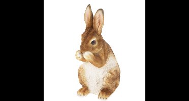 Home & Styling Decoratie paashaas / konijn - bruin - polystone - 23 cm - wassend