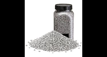 Home & Styling decoratie stenen/granulaat - 2x - 650ml - zilver - hobby steentjes
