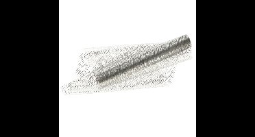 Home & Styling decoratie stof/tafelloper - zilver -strepen 30 x 500 cm - polyester