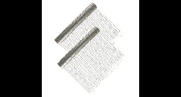 Home & Styling decoratie stof/tafellopers - 2x - zilver -relief 30 x 500 cm - polyester